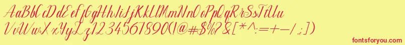 Maillane Font – Red Fonts on Yellow Background