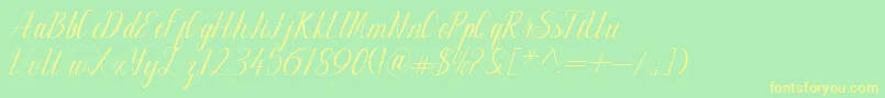 Maillane Font – Yellow Fonts on Green Background