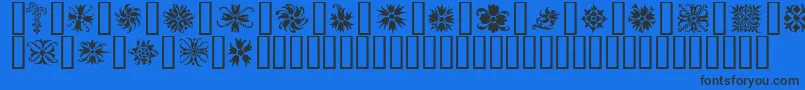 Czcionka Ornamenter2 – czarne czcionki na niebieskim tle