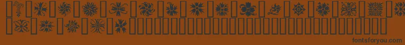 Czcionka Ornamenter2 – czarne czcionki na brązowym tle