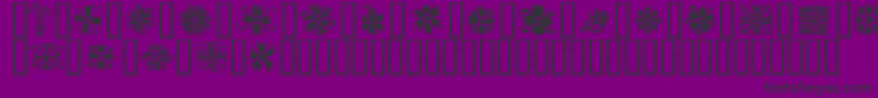Ornamenter2-fontti – mustat fontit violetilla taustalla