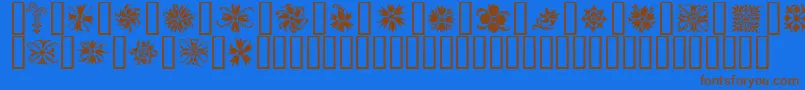 フォントOrnamenter2 – 茶色の文字が青い背景にあります。
