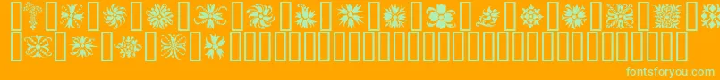 Шрифт Ornamenter2 – зелёные шрифты на оранжевом фоне