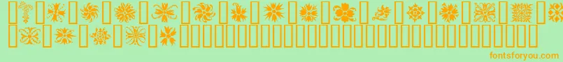 Fonte Ornamenter2 – fontes laranjas em um fundo verde
