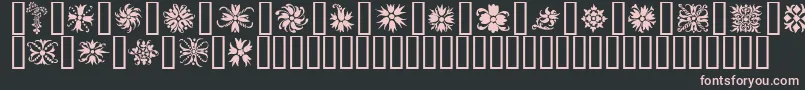 Fonte Ornamenter2 – fontes rosa em um fundo preto