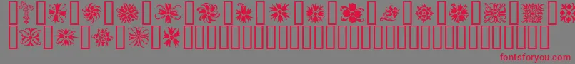 フォントOrnamenter2 – 赤い文字の灰色の背景