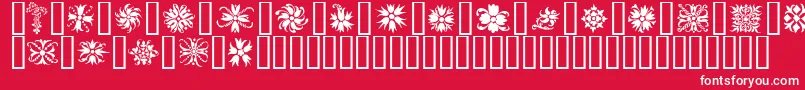 Fonte Ornamenter2 – fontes brancas em um fundo vermelho