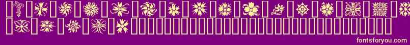 Шрифт Ornamenter2 – жёлтые шрифты на фиолетовом фоне