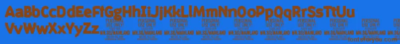 MainlandBlack PERSONAL Font – Brown Fonts on Blue Background