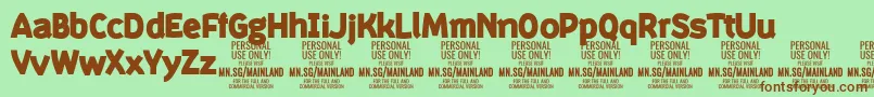 MainlandBlack PERSONAL-fontti – ruskeat fontit vihreällä taustalla