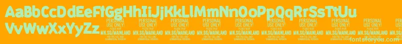 MainlandBlack PERSONAL Font – Green Fonts on Orange Background