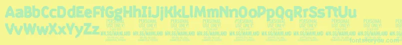 Шрифт MainlandBlack PERSONAL – зелёные шрифты на жёлтом фоне