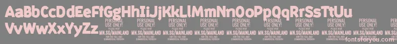 MainlandBlack PERSONAL-fontti – vaaleanpunaiset fontit harmaalla taustalla