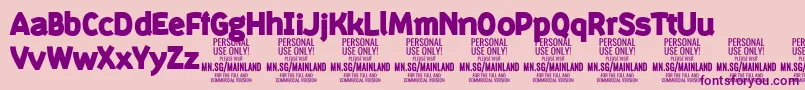 Шрифт MainlandBlack PERSONAL – фиолетовые шрифты на розовом фоне