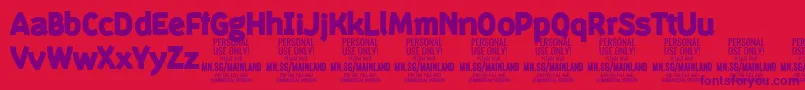 Шрифт MainlandBlack PERSONAL – фиолетовые шрифты на красном фоне