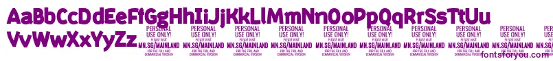 MainlandBlack PERSONAL Font – Purple Fonts on White Background