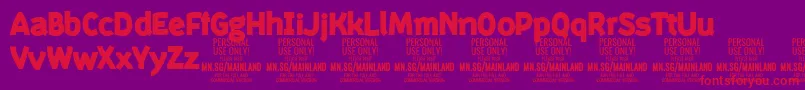 フォントMainlandBlack PERSONAL – 紫の背景に赤い文字