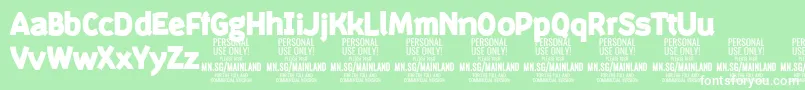 フォントMainlandBlack PERSONAL – 緑の背景に白い文字