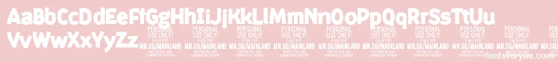 フォントMainlandBlack PERSONAL – ピンクの背景に白い文字