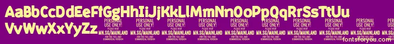 MainlandBlack PERSONAL Font – Yellow Fonts on Purple Background