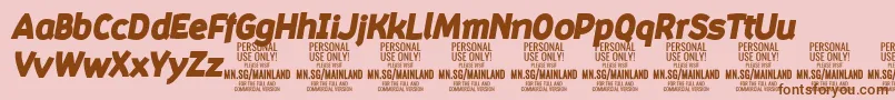 Шрифт MainlandBlackItalic PERSONAL – коричневые шрифты на розовом фоне