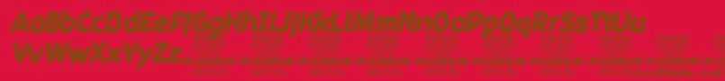 フォントMainlandBlackItalic PERSONAL – 赤い背景に茶色の文字