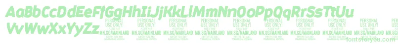 MainlandBlackItalic PERSONAL-fontti – vihreät fontit