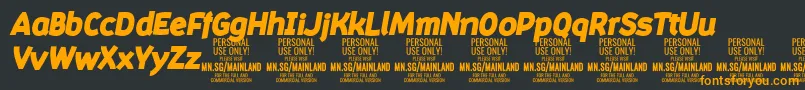 Шрифт MainlandBlackItalic PERSONAL – оранжевые шрифты на чёрном фоне