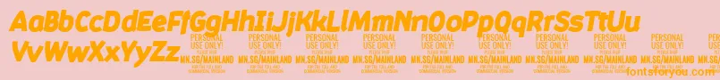 Шрифт MainlandBlackItalic PERSONAL – оранжевые шрифты на розовом фоне