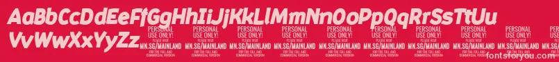 Czcionka MainlandBlackItalic PERSONAL – różowe czcionki na czerwonym tle