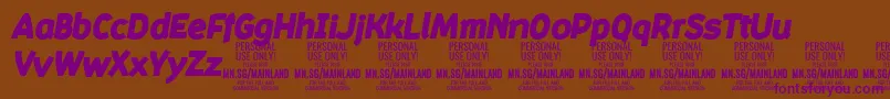 MainlandBlackItalic PERSONAL Font – Purple Fonts on Brown Background