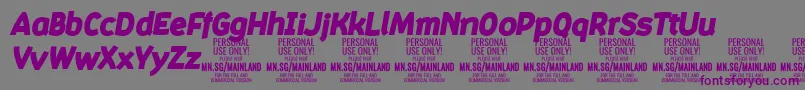 MainlandBlackItalic PERSONAL Font – Purple Fonts on Gray Background