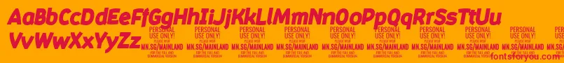 Czcionka MainlandBlackItalic PERSONAL – czerwone czcionki na pomarańczowym tle