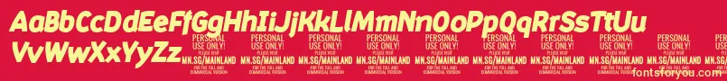 Шрифт MainlandBlackItalic PERSONAL – жёлтые шрифты на красном фоне