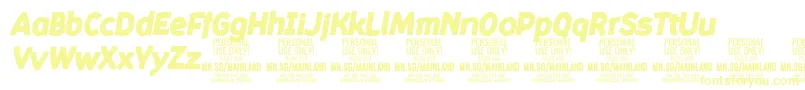 MainlandBlackItalic PERSONAL Font – Yellow Fonts on White Background