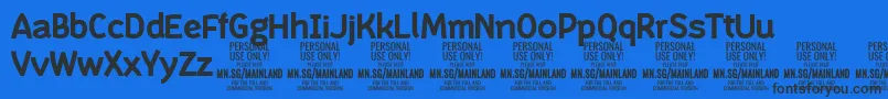 MainlandBold PERSONALフォントについての詳細 フォントMainlandBold PERSONAL – 黒い文字の青い背景
