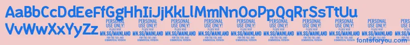 Шрифт MainlandBold PERSONAL – синие шрифты на розовом фоне