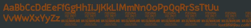MainlandBold PERSONAL Font – Brown Fonts on Black Background