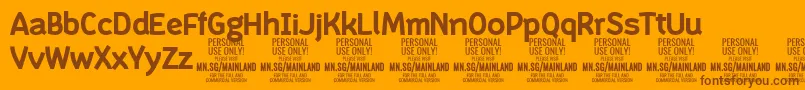 MainlandBold PERSONAL-Schriftart – Braune Schriften auf orangefarbenem Hintergrund