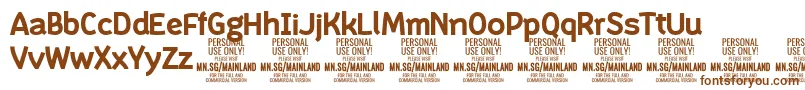 フォントMainlandBold PERSONAL – 白い背景に茶色のフォント