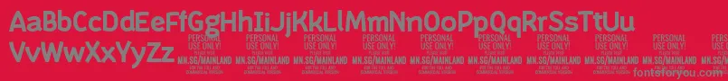 MainlandBold PERSONAL Font – Gray Fonts on Red Background