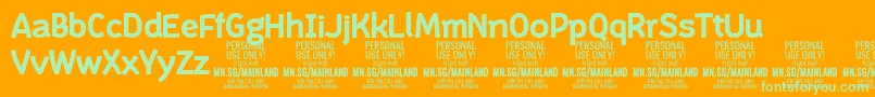 MainlandBold PERSONAL Font – Green Fonts on Orange Background