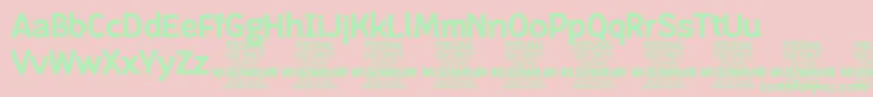 Fonte MainlandBold PERSONAL – fontes verdes em um fundo rosa