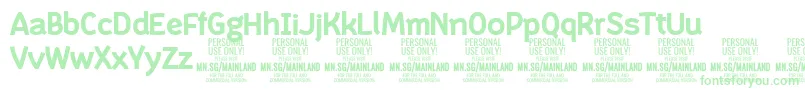 MainlandBold PERSONAL-Schriftart – Grüne Schriften auf weißem Hintergrund