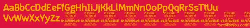 MainlandBold PERSONAL Font – Orange Fonts on Red Background