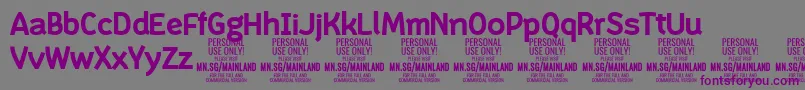 MainlandBold PERSONAL-fontti – violetit fontit harmaalla taustalla