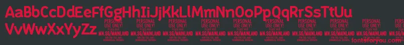 MainlandBold PERSONAL Font – Red Fonts on Black Background