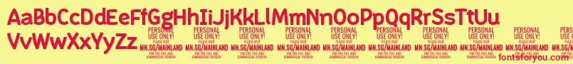 MainlandBold PERSONAL-fontti – punaiset fontit keltaisella taustalla