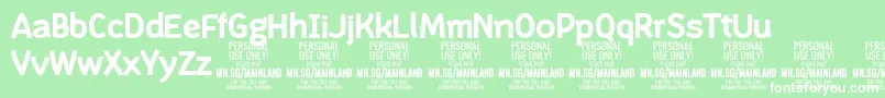 Czcionka MainlandBold PERSONAL – białe czcionki na zielonym tle