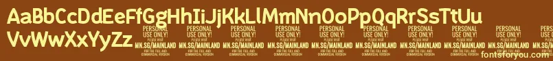MainlandBold PERSONAL Font – Yellow Fonts on Brown Background